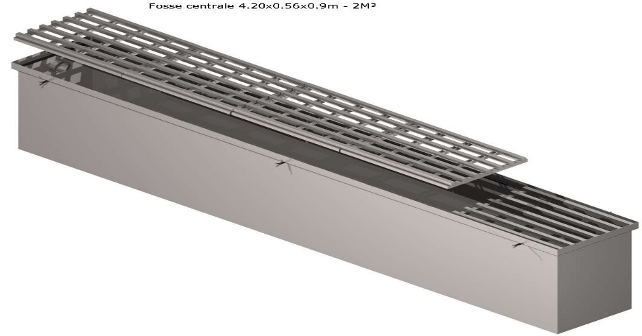 Fosse centrale pour piste de lavage version 2